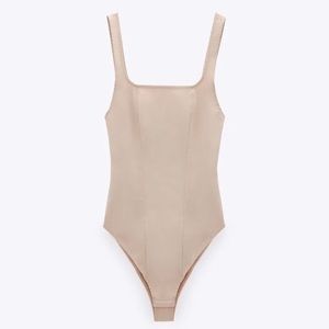 ZARA STRAPPY POPLIN BODYSUIT